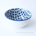 Buntes Design, natürliche Glasuren, runde Keramikschale